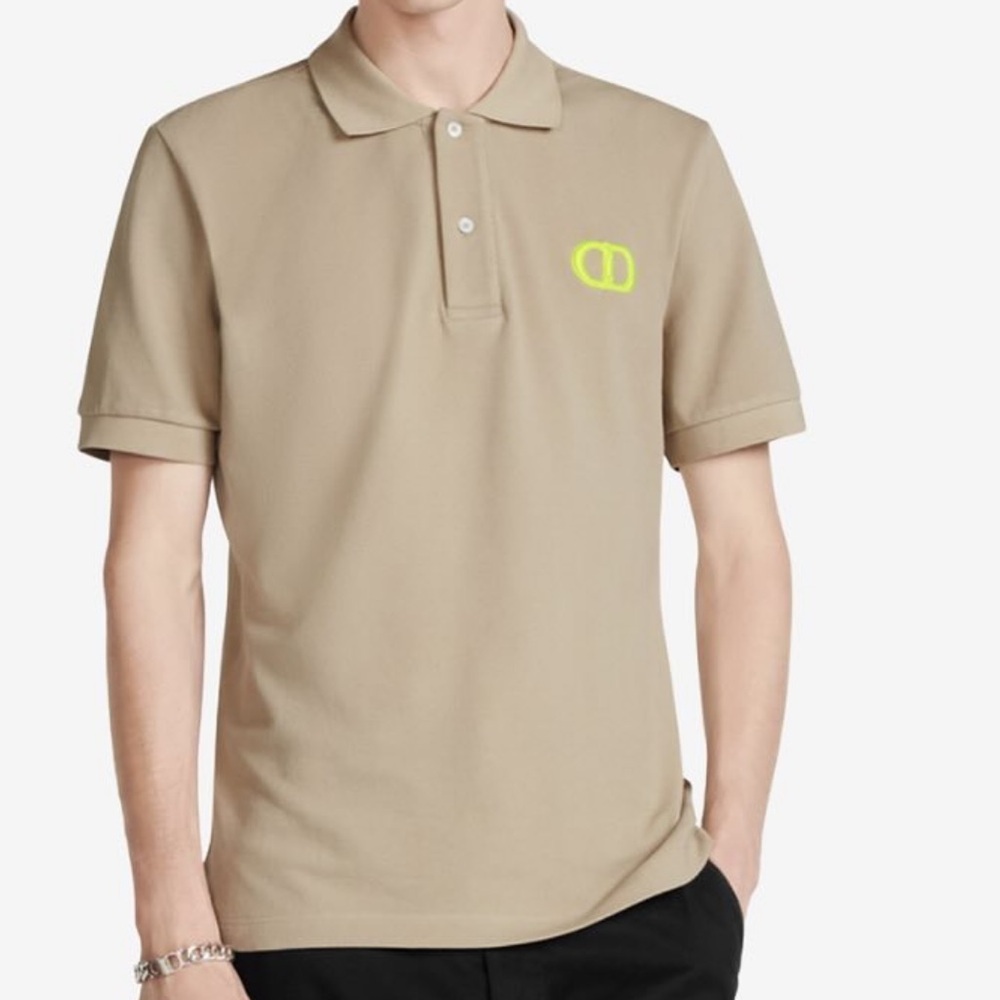 Dior Tan Polo Shirt Classic Style with Logo